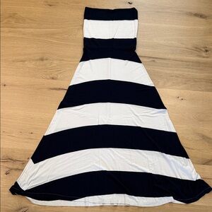 Blue and White Striped Maxi Dress-GAP